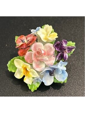 Women's Dorothy Ann Multi-color Floral Bone China Brooch One Size
